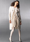 Like a vintage find but so much better. Crochet Coat & Ruffled Dress. Tracy Reese collection. 