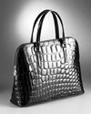 Furla: Sleek and classic, black embossed crocodile leather is the ultimate luxury tote