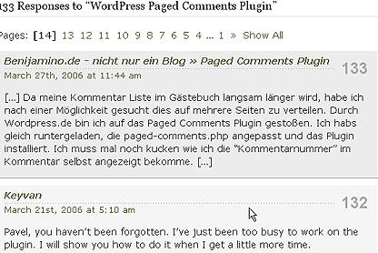 WordPress Paged Comments