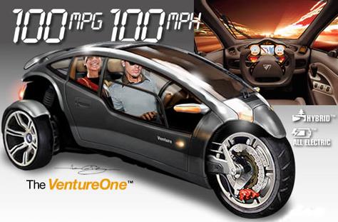      ,  VentureOne      100 mpg  100 mph,            2,36   100     161    ( Venture Vehicles).