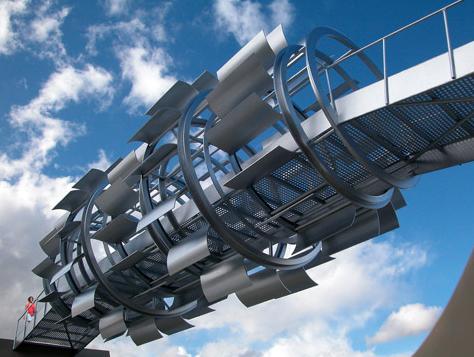   Wind Tunnel Foot Bridge,  ,   Observation Tower,     ( Michael Jantzen).